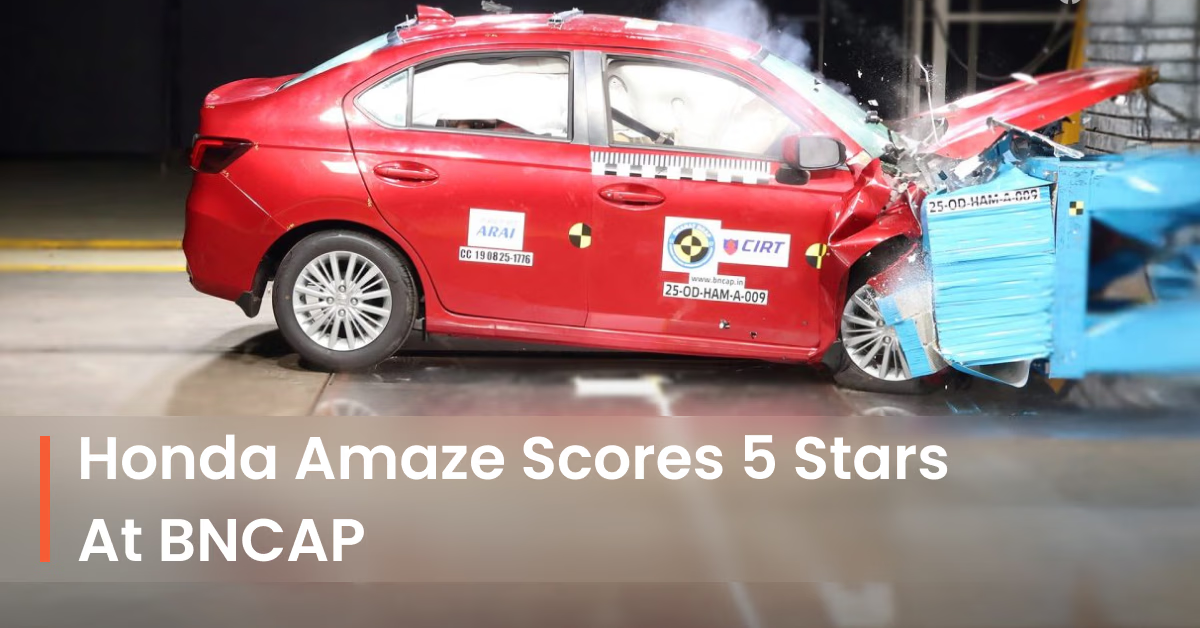 2025 Honda Amaze Gets 5-Star Bharat NCAP Rating