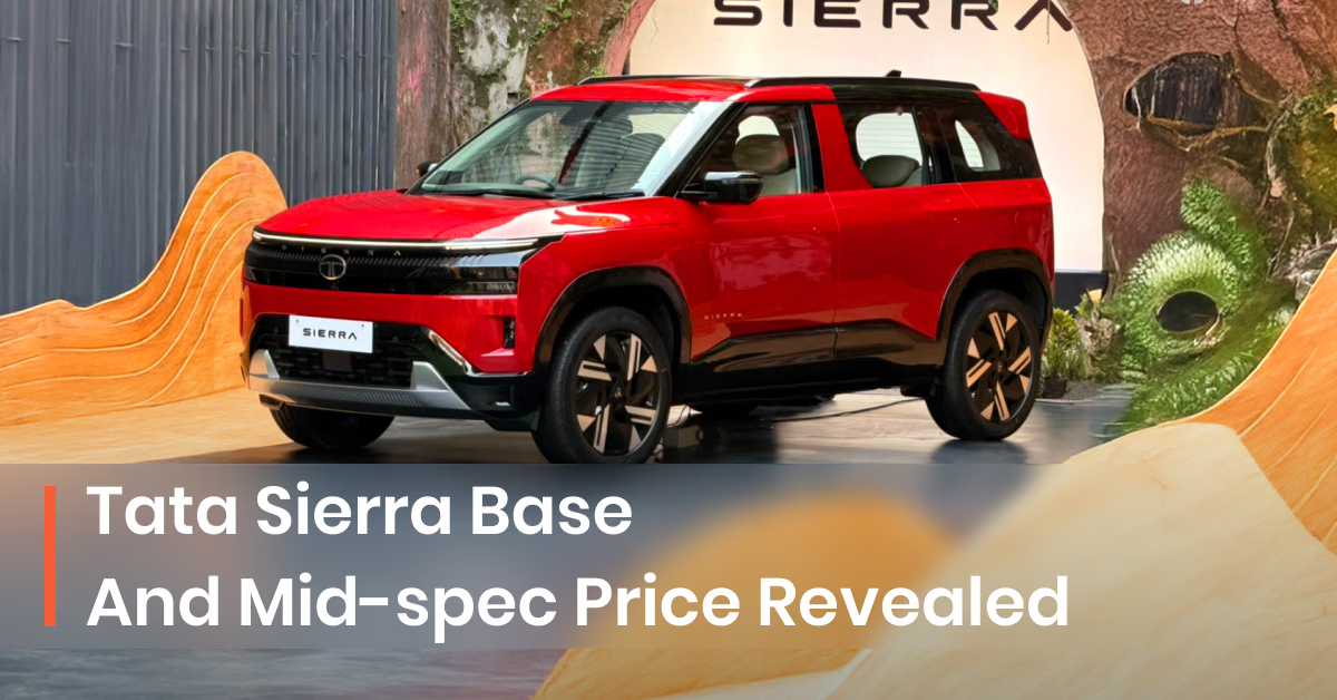Tata Sierra 2025 Variant-Wise Prices Revealed